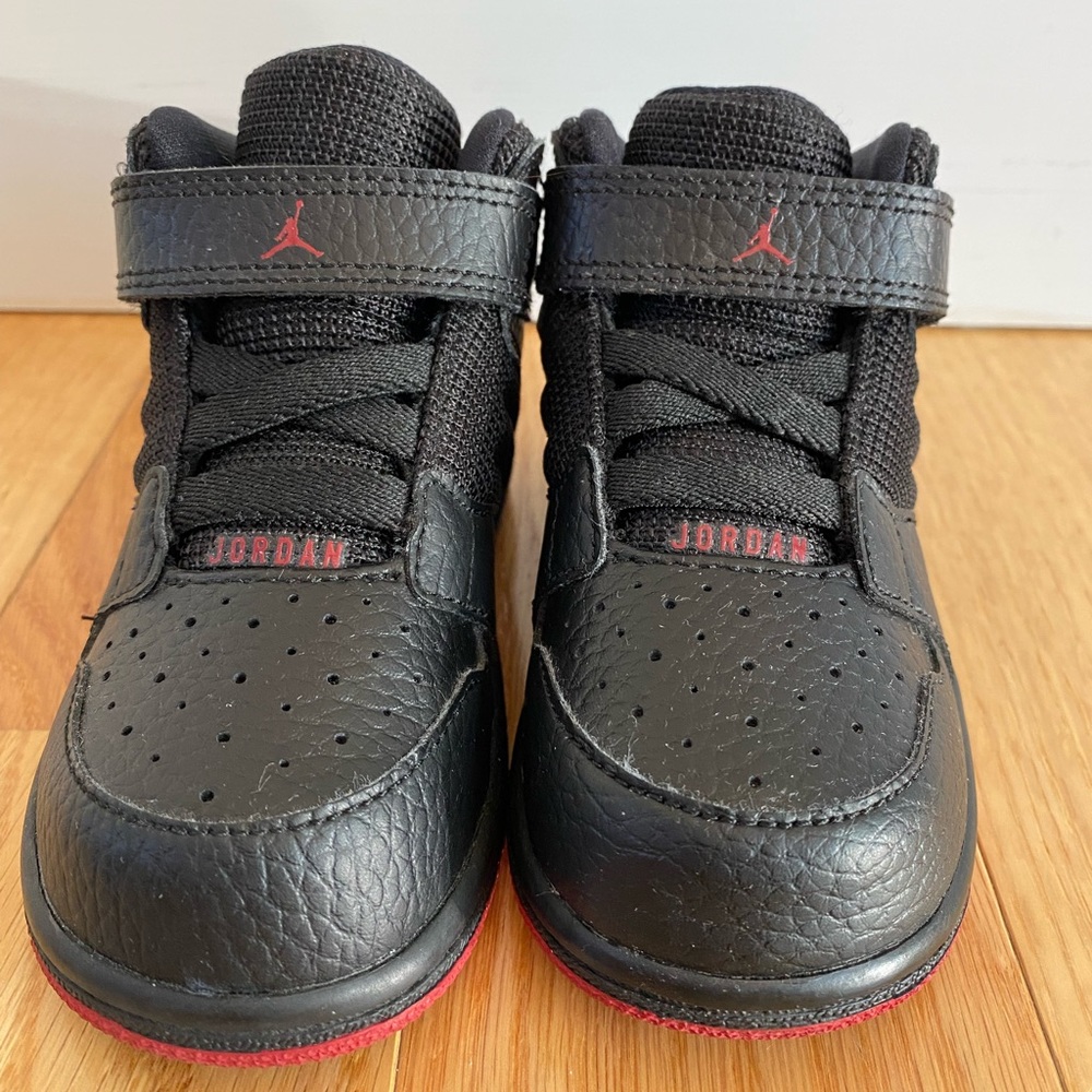 Kids Jordan Sneakers- Black and Red
